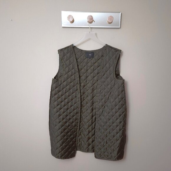 EUC Tyli green jacket w/ removable inner vest & embellished stone shoulders, L - Picture 4 of 11